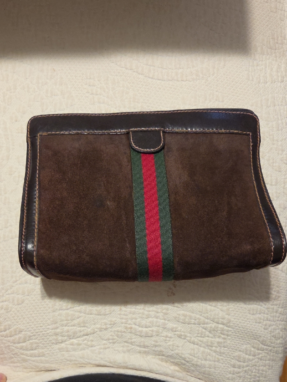 GUCCI Accessory Collection Suede Sherry Line Clutch/Pouch- Vintage